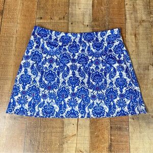 Tranquility by Colorado Clothing Blue Patterned Skort Boho Golf Prep Tennis